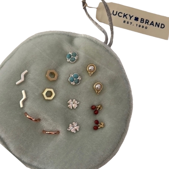 Lucky Brand Jewelry - Lucky Brand Multi Tones Studs Earrings Set of 7-Pc. Semi Precious Accents